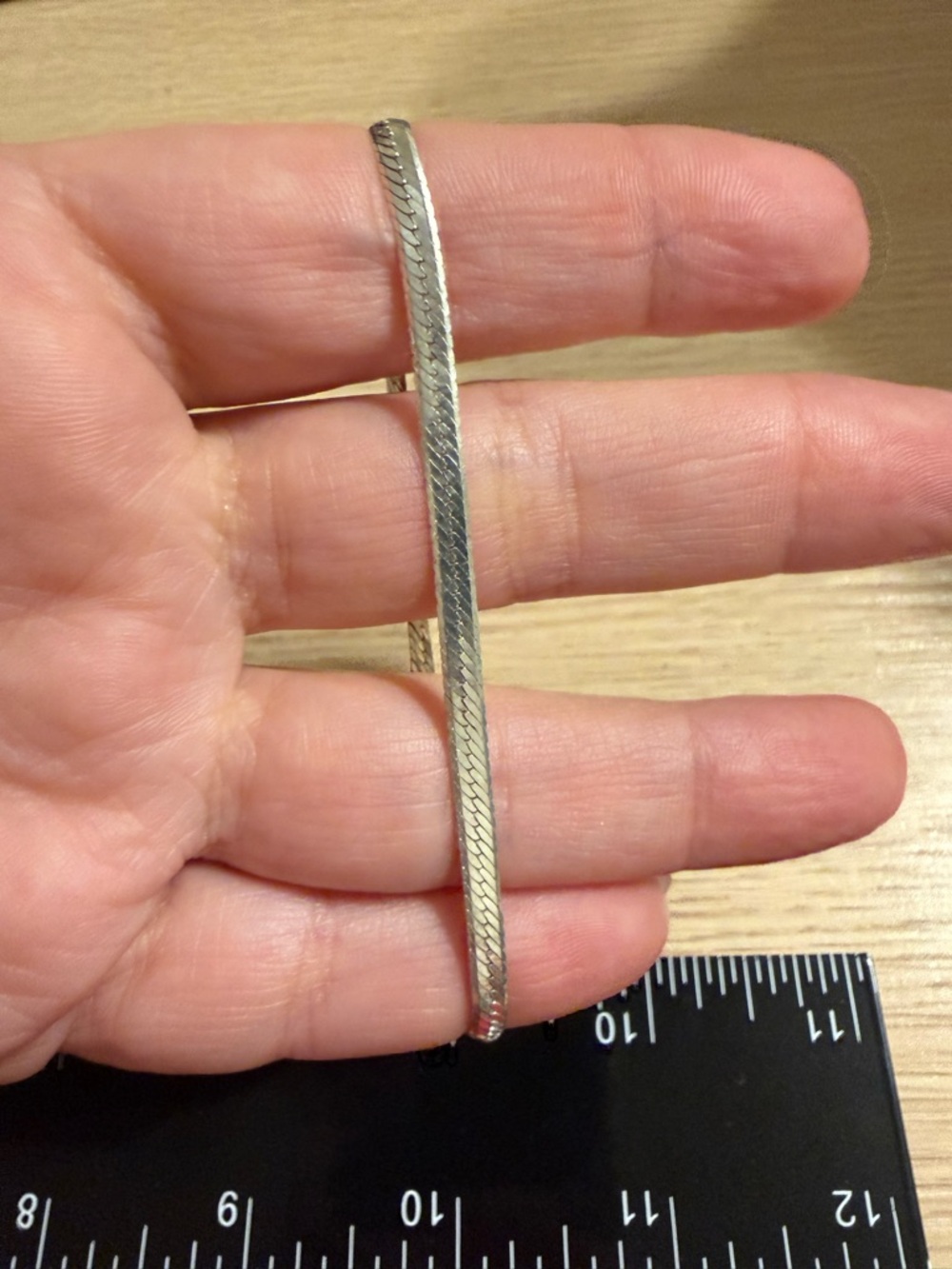 Vintage Italian Sterling Silver 925 Herringbone Chain Bracelet 7 Inch Italy 3mm